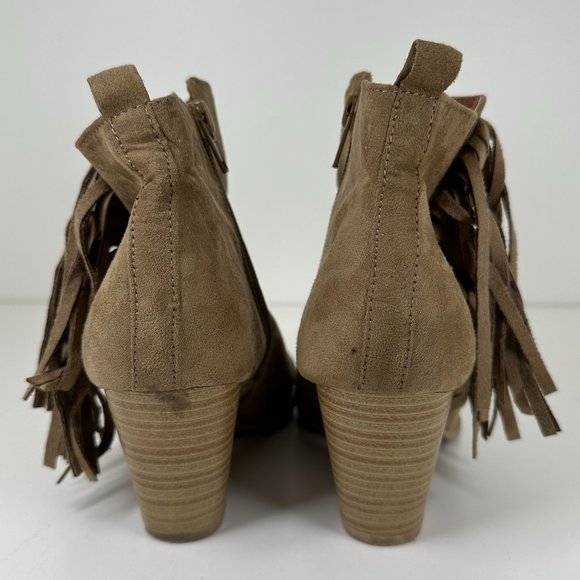 Qupid Tan Fringe Booties | 6.5 - Picture 3 of 4